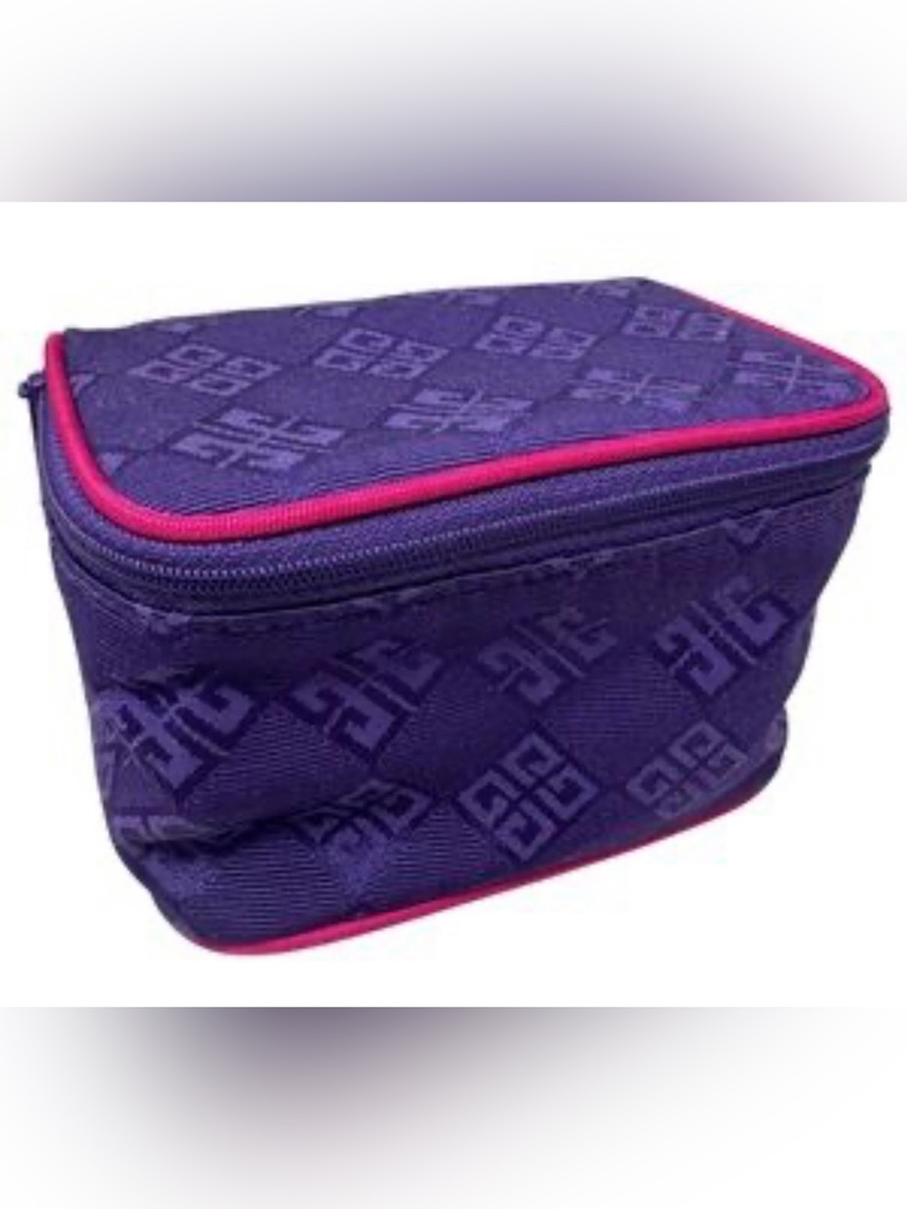 Vintage Givenchy Purple Cosmeticy Pouch with Pink Trim